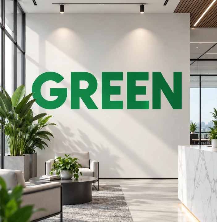 GreenChem office with GREEN on the wall