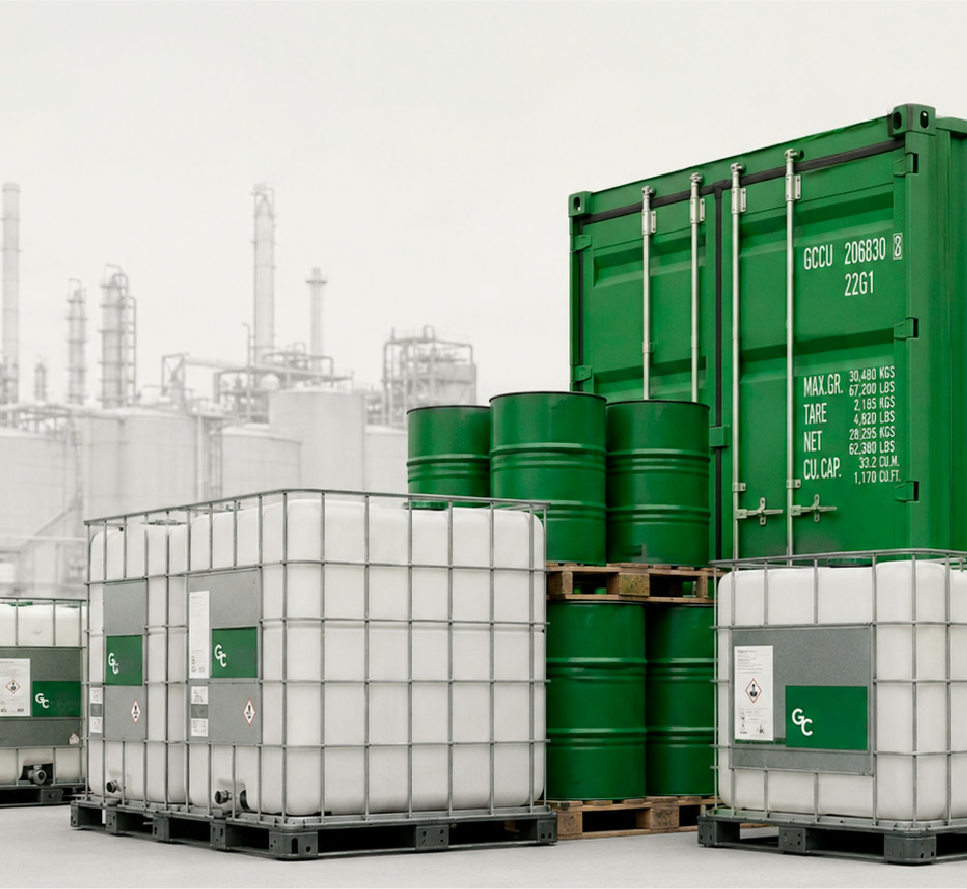 Bulk chemical drums, totes, and containers