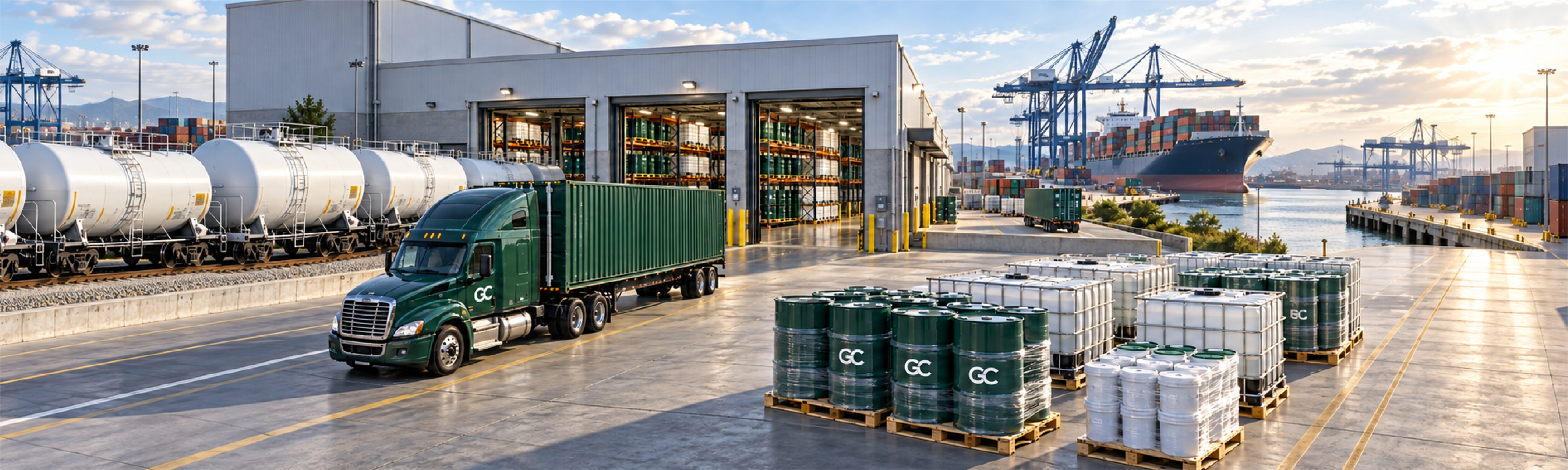 GreenChem bulk chemical truck and port distribution